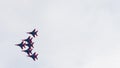 Speed group military airplane fly war. Fighter aircraft mig29 sky trick airshow.