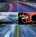 Speed highway collage Royalty Free Stock Photo