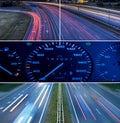 Speed highway collage Royalty Free Stock Photo