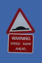 Speed hump sign Royalty Free Stock Photo