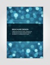 Speed illuminated particles flow blue gray gradient cyberspace brochure design template vector Royalty Free Stock Photo
