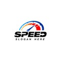 Speed indicator vector logo design. speedometer symbol design te Royalty Free Stock Photo