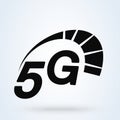 Speed internet 5G, vector Speedometer fast mobile connect