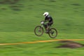 Speed jump motion biker Royalty Free Stock Photo