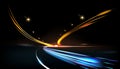 Speed lights. Abstract road background, electric car line, motion and movement, fast effect. red and blur lane blurred Royalty Free Stock Photo