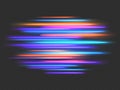 Speed lights effect. Neon fast movement dynamic horizontal lines. Futuristic race, night light motion blur. Speedy Royalty Free Stock Photo