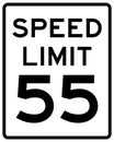 Speed limit 55 road sign Royalty Free Stock Photo