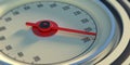 Car speedometer, high speed on dashboard gauge closeup view. 3d illustration Royalty Free Stock Photo