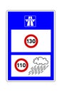 Speed limit on french highway with rainy weather