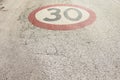 Speed limit 30km Royalty Free Stock Photo