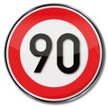 Speed limit 90 kmh