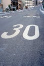 Speed limit marking of 30 km per hour zone as a form of speed management .