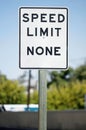 Speed Limit None Royalty Free Stock Photo