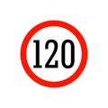 Speed limit road sign 120 Royalty Free Stock Photo