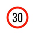 Speed limit road sign 30 Royalty Free Stock Photo