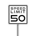 Speed Limit, Road sign, simple vector logo or icon