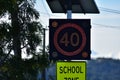 Speed limit and school zone sign Royalty Free Stock Photo