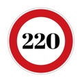 220 speed limit sign board, road side sign board for control speed