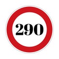 290 speed limit sign board, road side sign board for control speed Royalty Free Stock Photo