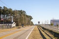 Speed limit sign Church and a farm in rural Georgia