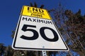 Speed Limit Sign at End of School Zone Royalty Free Stock Photo