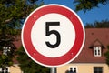 Speed limit sign five Royalty Free Stock Photo