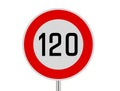 Speed limit sign 120 Royalty Free Stock Photo