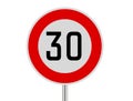 Speed limit sign 30, Speed limit sign 30km Royalty Free Stock Photo