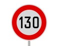 Speed limit sign 130 km Royalty Free Stock Photo