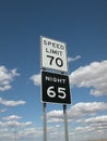 Speed Limit Signs with Clouds and Sky Royalty Free Stock Photo