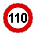 Speed limit signs of 110 km - vector