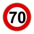 Speed limit signs of 70 km - vector Royalty Free Stock Photo