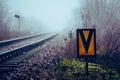 Speed limit stretch railway sign