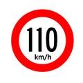 Speed limit traffic sign 110 Royalty Free Stock Photo