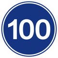 Speed Limit 100 Traffic Sign,Vector Illustration, Isolate On White Background Label. EPS10 Royalty Free Stock Photo