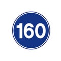 Speed Limit 160 Traffic Sign,Vector Illustration, Isolate On White Background Label Royalty Free Stock Photo