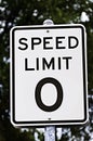 Speed Limit Zero Sign Royalty Free Stock Photo
