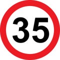 35 speed limitation road sign