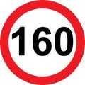 160 speed limitation road sign Royalty Free Stock Photo