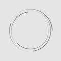 Speed lines in circle form, halftone effect, spiral round logo, design element, concentric circle elements backgrounds