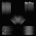 Speed lines. Flying stripes set. Elements for comic book - explosion effect, burst rays, graphics for fights background. Vector