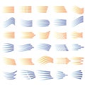 Speed lines icons. Set of fast motion symbols Royalty Free Stock Photo