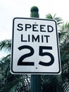 Speed Linit 25 MPG Sign Royalty Free Stock Photo