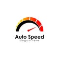 speed logo design, silhouette speedometer symbol icon vector