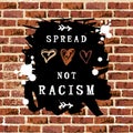 Speed Love Not Racism text