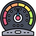 Speed meter icon, car accident and safety related vector illustration Royalty Free Stock Photo