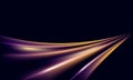 Speed motion abstract light effect at night, blurry bright long exposure car trails Royalty Free Stock Photo