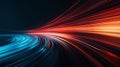 Speed and motion with abstract light streaks, vibrant colors, digital rendering, dynamic background