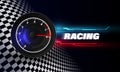 Speed motion background with fast speedometer car. Racing velocity background Royalty Free Stock Photo