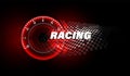 Speed motion background with fast speedometer car. Racing velocity background